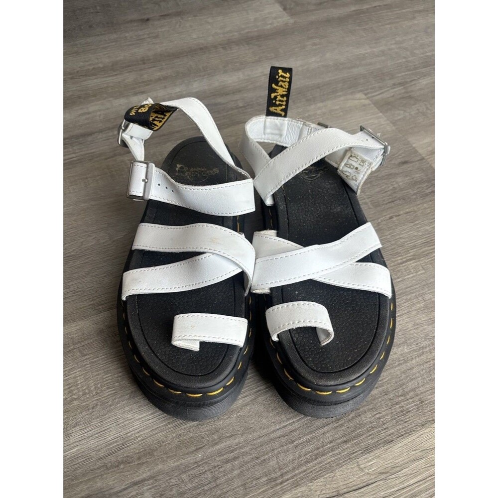 DR. MARTENS Doc Air Wair Soles Blaire  White Sandals Size US 7